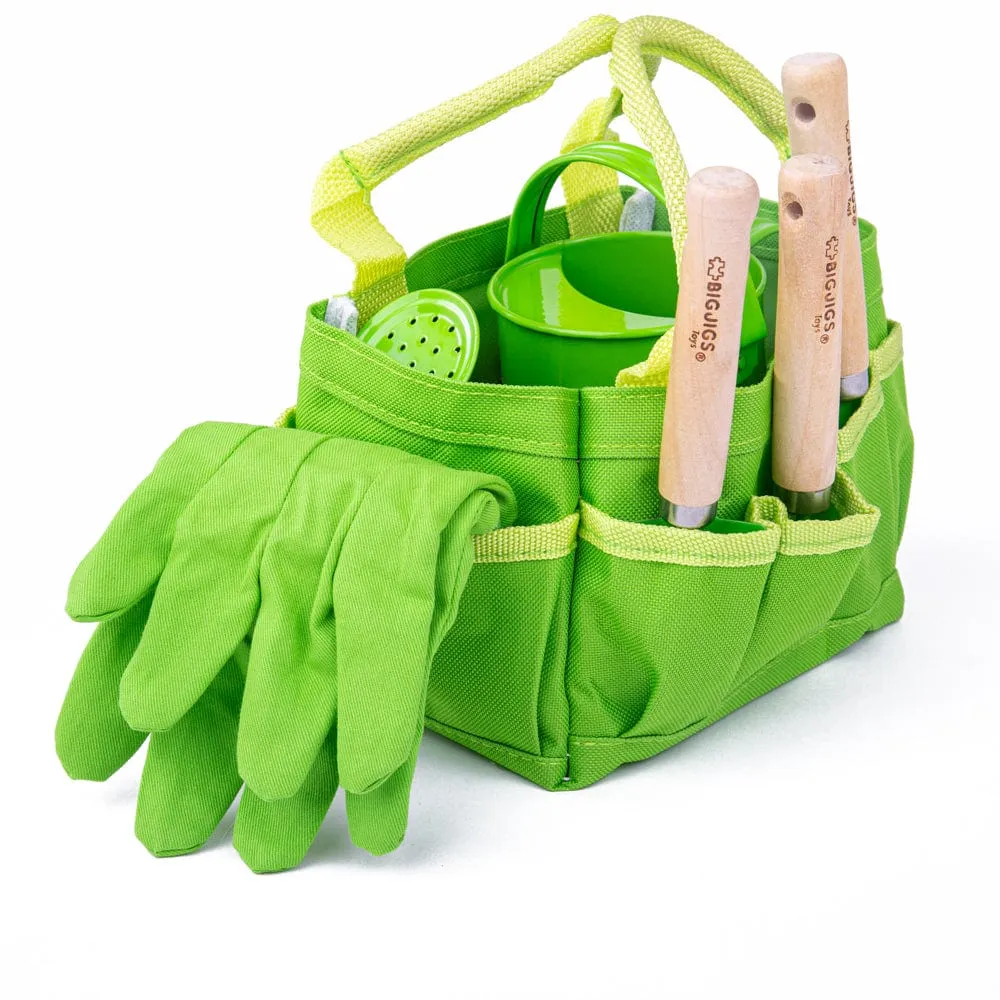 The Bigjigs Toys Small Tote Bag with Children’s Garden Tools