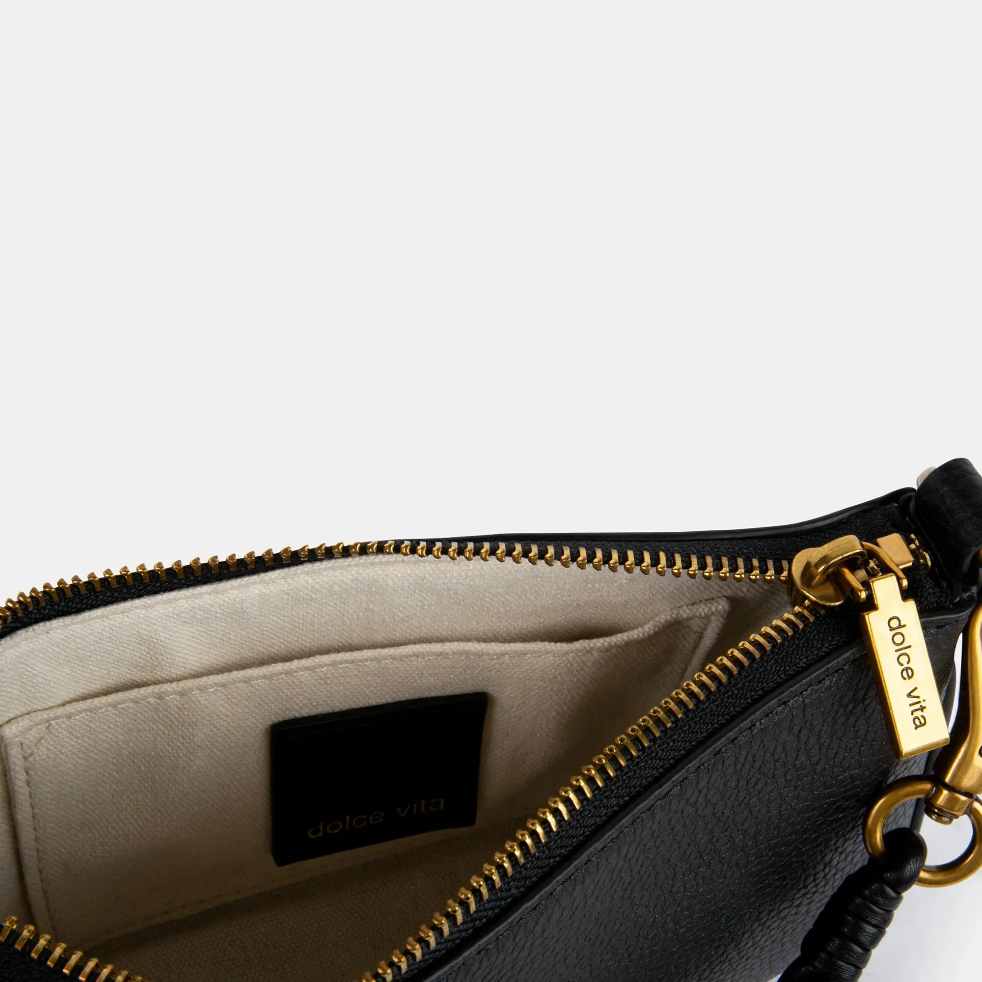 The Laura Top Handle Bag by Dolce Vita - Black Leather