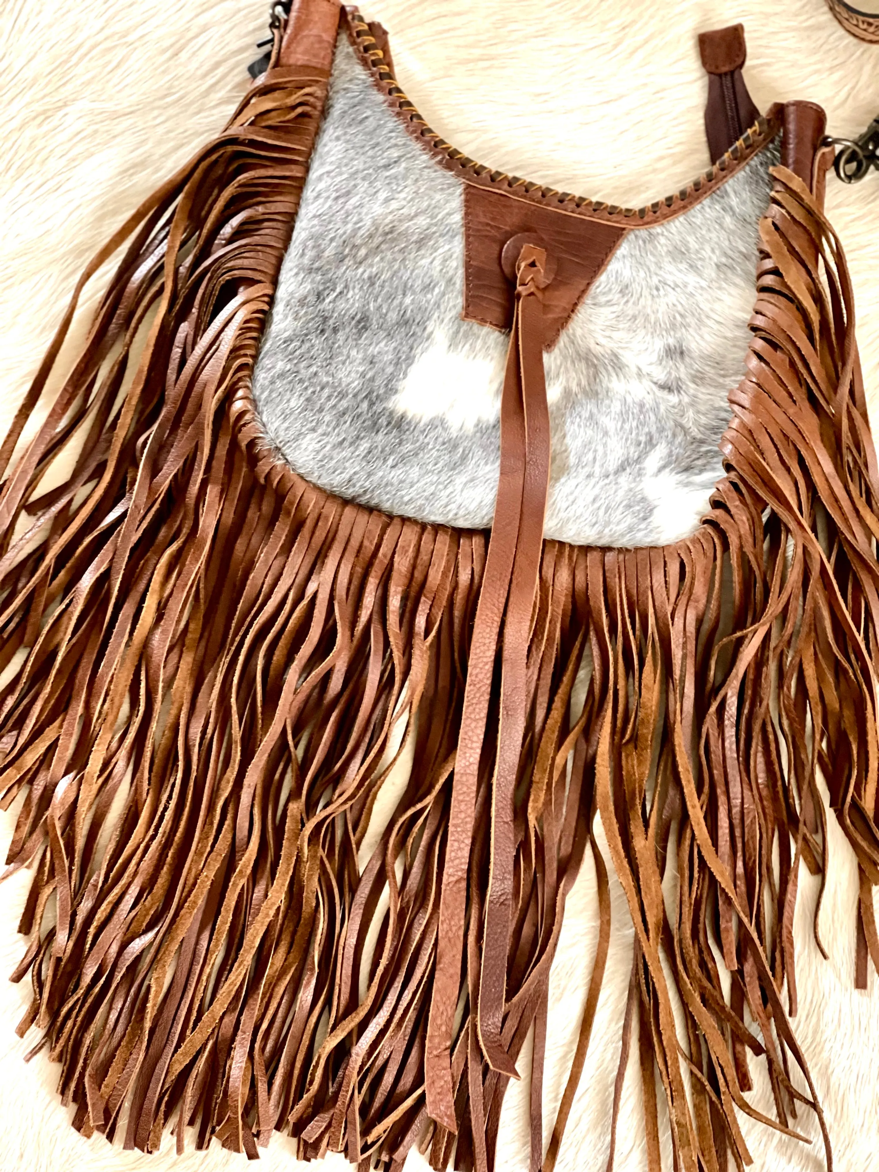 The Lola - DRAMATIC Fringe Leather Crossbody