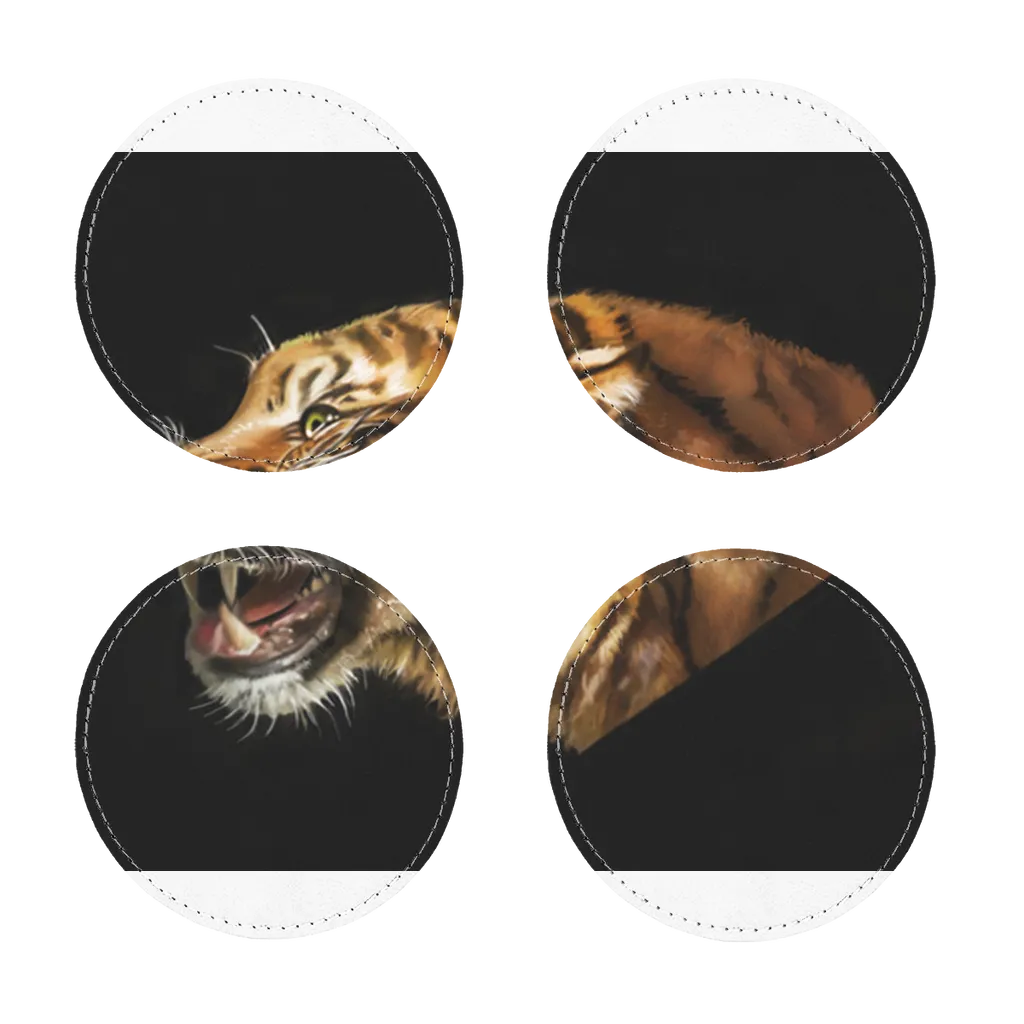 Tiger Sublimation Coasters Pack of Four