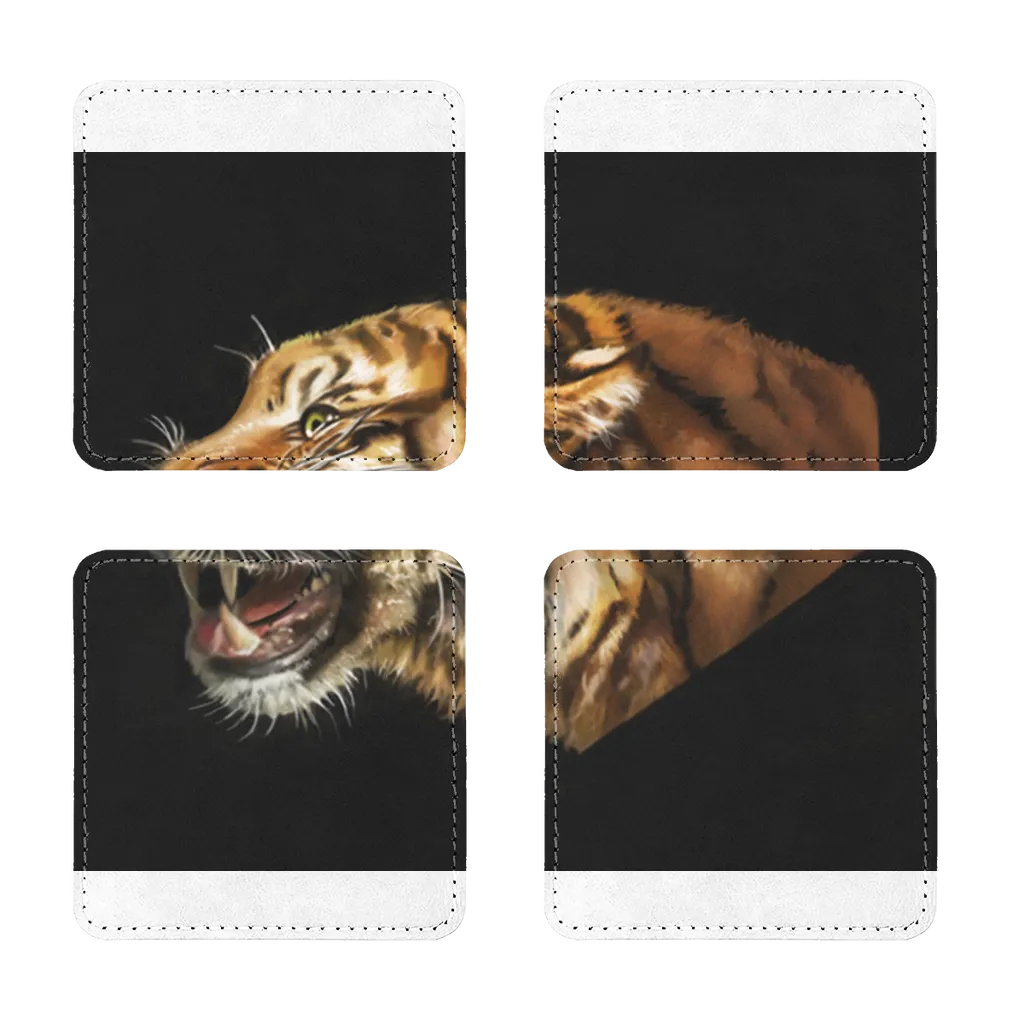 Tiger Sublimation Coasters Pack of Four