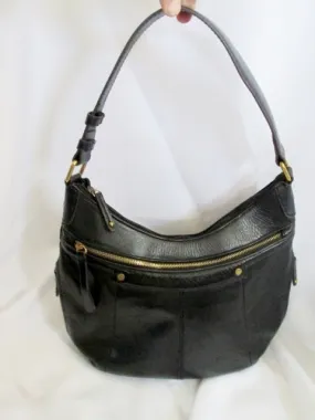 TIGNANELLO leather hobo satchel shoulder stud bag BLACK purse Boho Steampunk Hipster