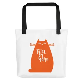 Trick Or Yarn (orange, tote bag)