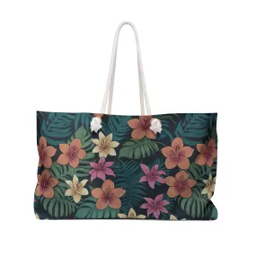 Tropical Hibiscus Plumeria Weekender Bag