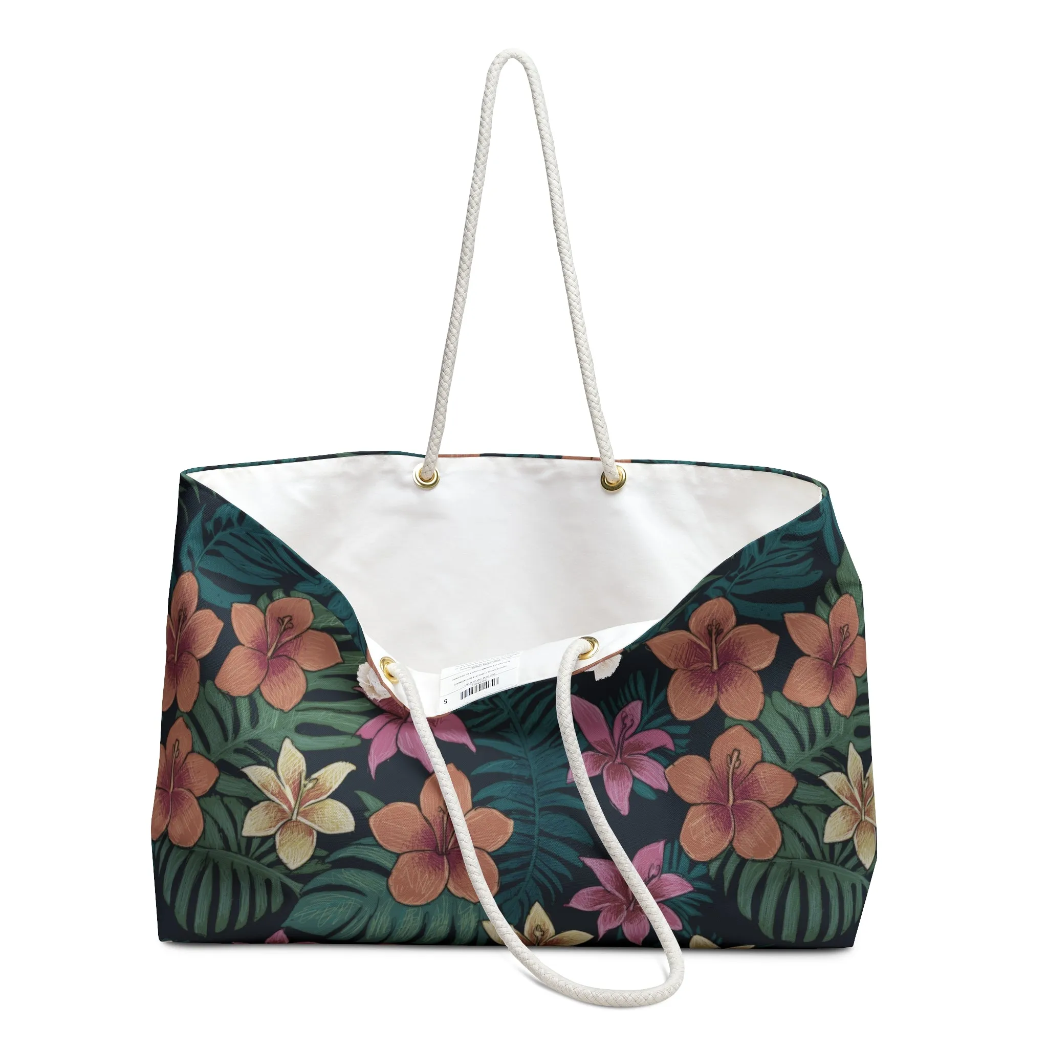 Tropical Hibiscus Plumeria Weekender Bag