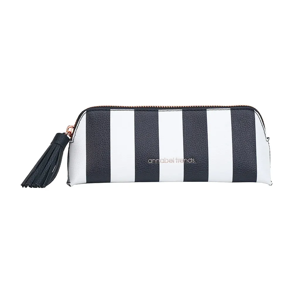 Vanity Bag Mini - Black/White Stripes