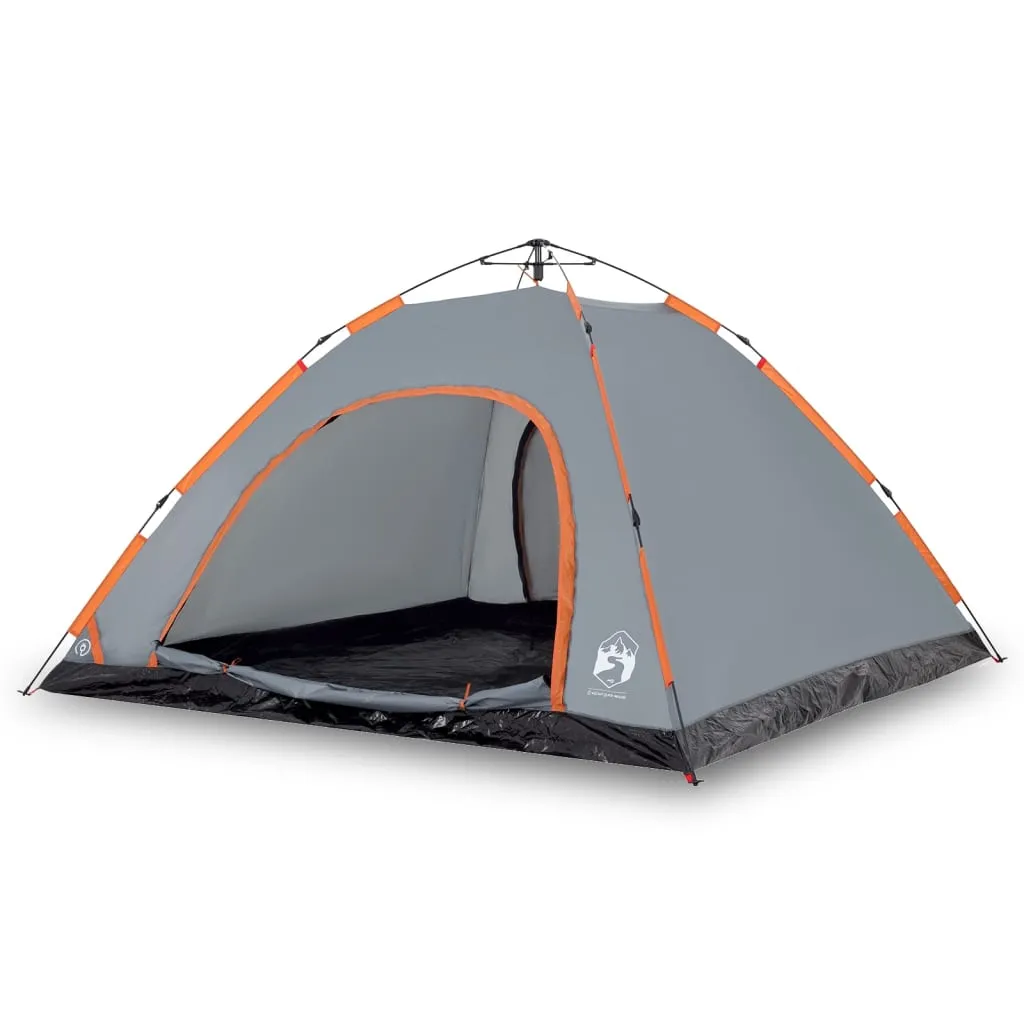 vidaXL Camping Tent 5-Person Grey and Orange Quick Release