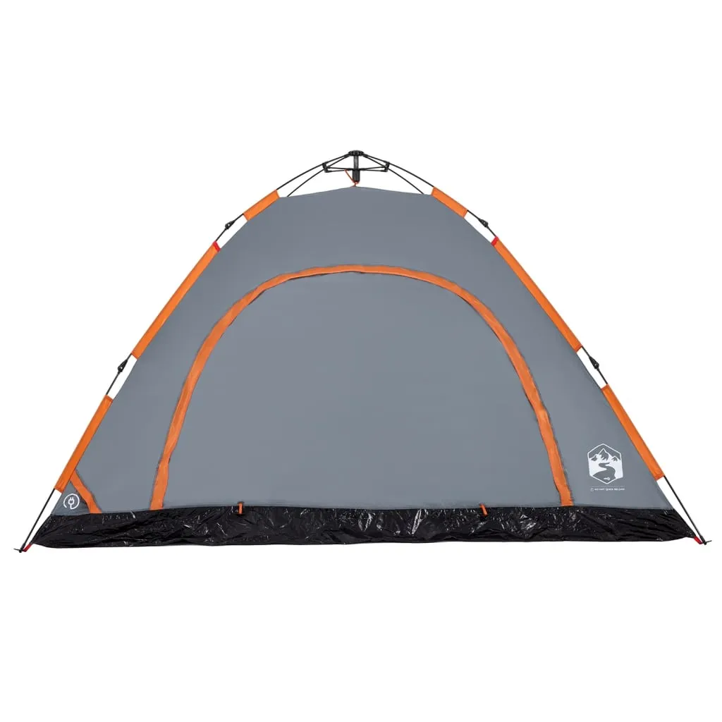 vidaXL Camping Tent 5-Person Grey and Orange Quick Release