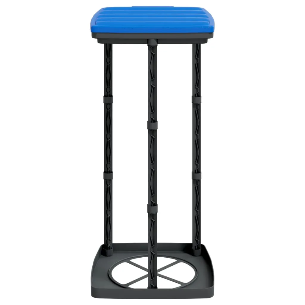 vidaXL Rubbish Bag Holders 2 pcs Black and Blue 60 L PP