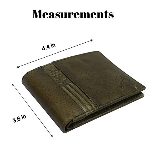 Wallet for Men’s - Genuine Leather Slim Bifold RFID Blocking Packed in Stylish Gift Box USA Series