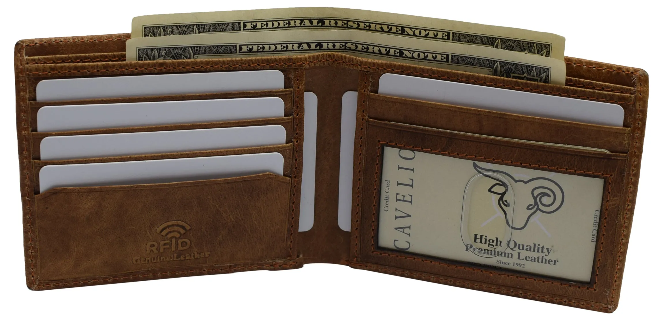 Wallet for Men’s - Genuine Leather Slim Bifold RFID Blocking Packed in Stylish Gift Box USA Series