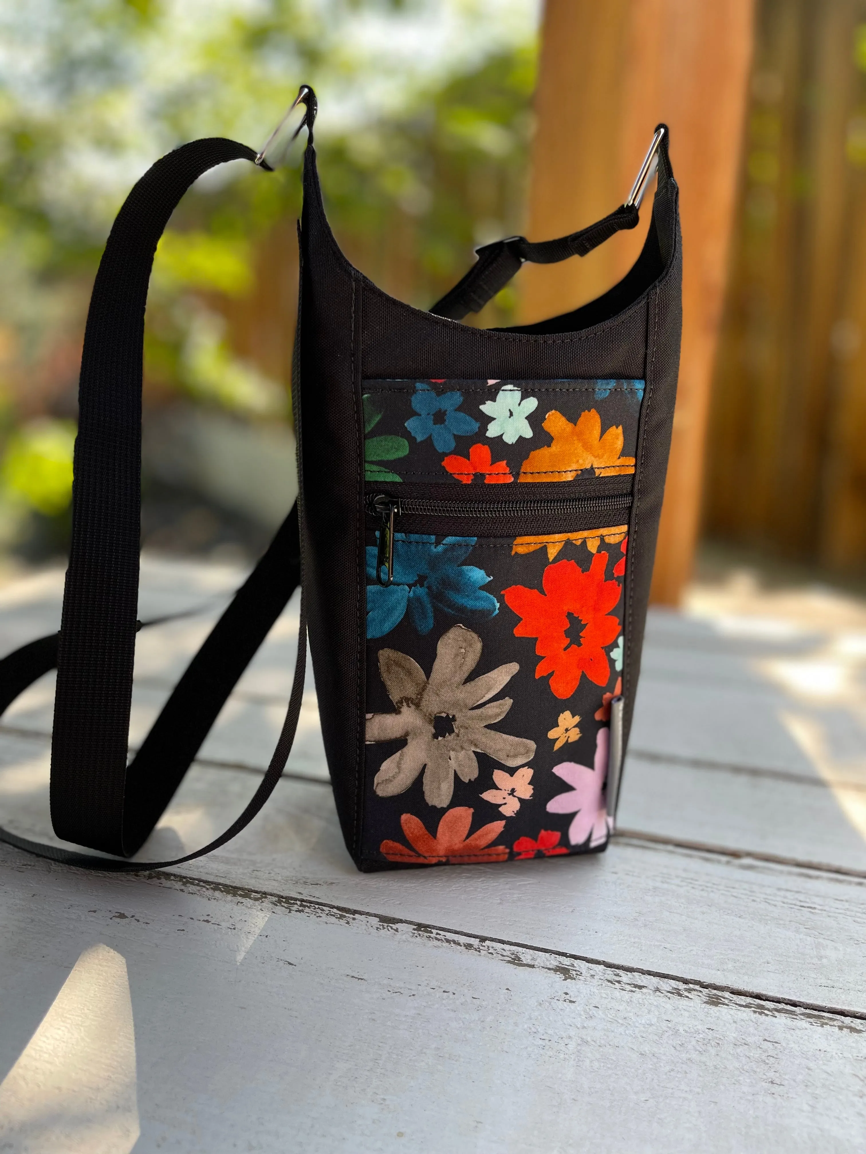 Water Bottle Crossbody Bag - Day Drinker - Wild Flowers Pocket