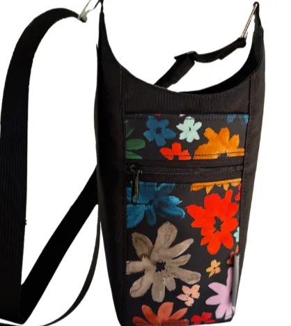 Water Bottle Crossbody Bag - Day Drinker - Wild Flowers Pocket