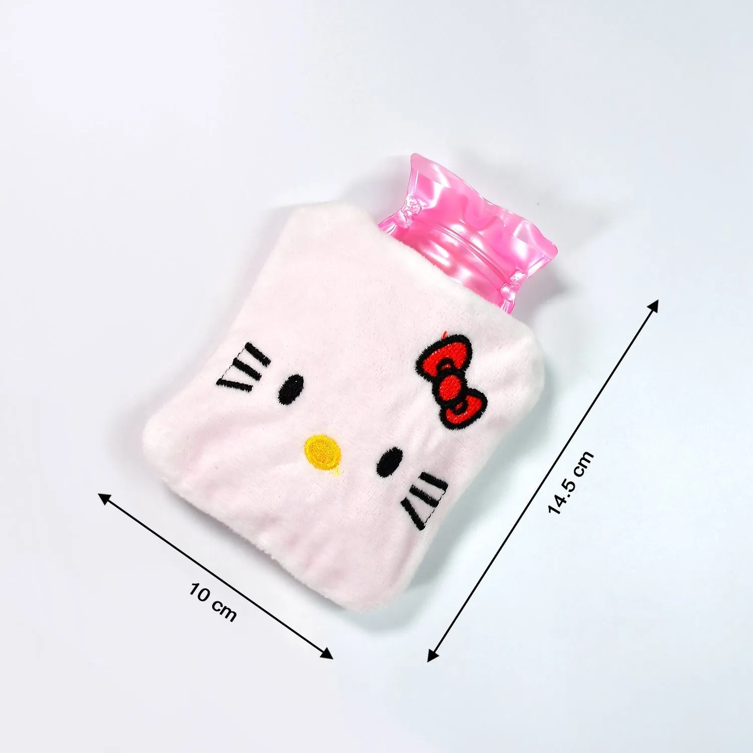 White Hello Kitty small Hot Water Bag with Cover for Pain Relief, Neck, Shoulder Pain and Hand, Feet Warmer, Menstrual Cramps.