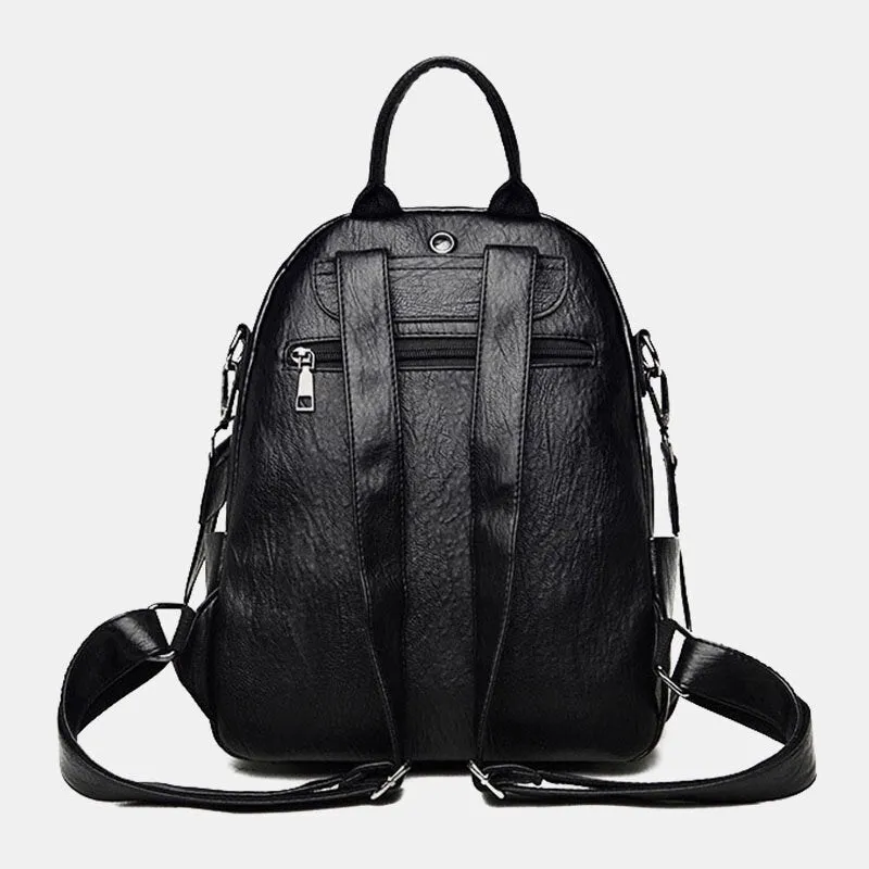 Women Multi-shoulder Strap Headphone Hole Design Backpack Large Capacity Shoulder Bag Handbag