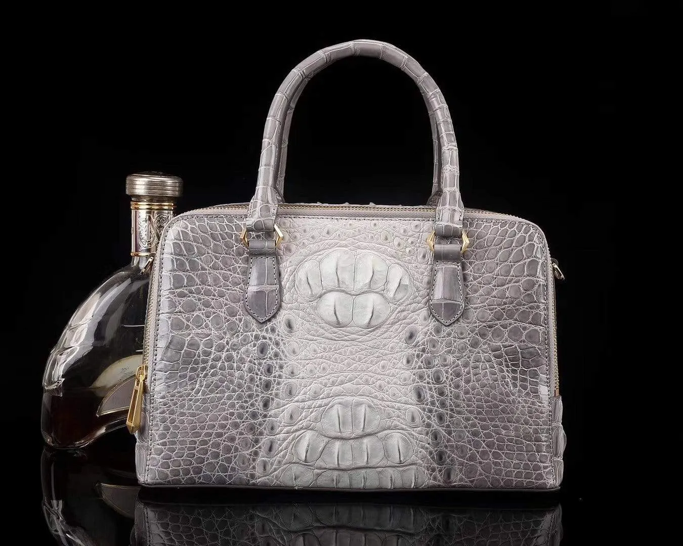 Women's Genuine Crocodile Bone Leather  Shoulder Satchel Bag