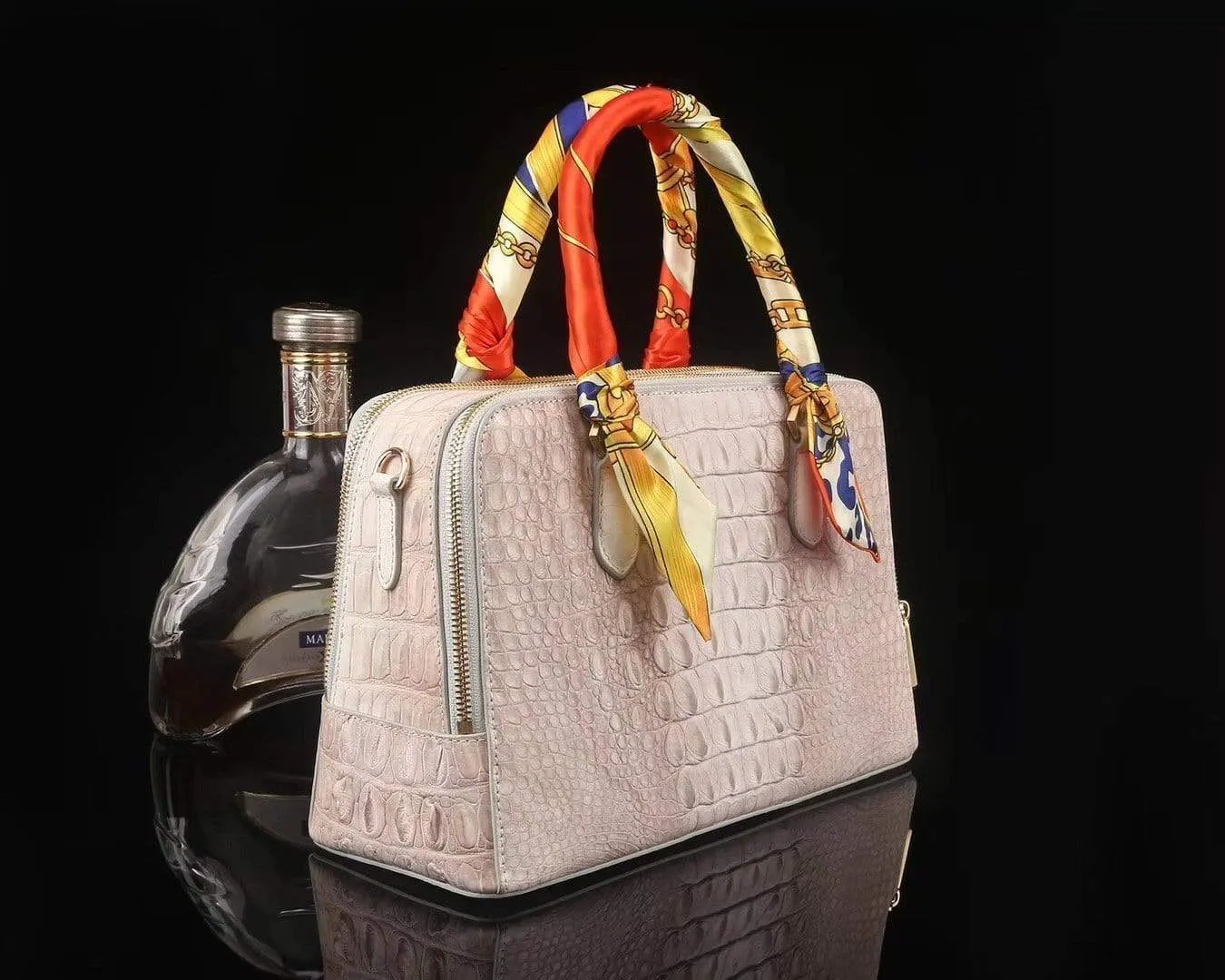 Women's Genuine Crocodile Bone Leather  Shoulder Satchel Bag