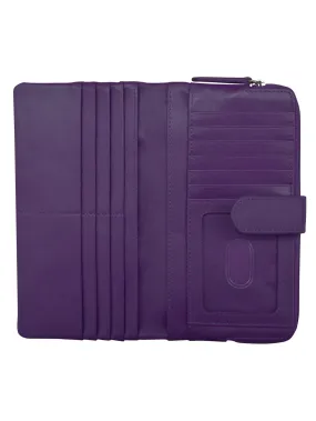 Women's Purple Smart Phone Leather Rfid Wallet