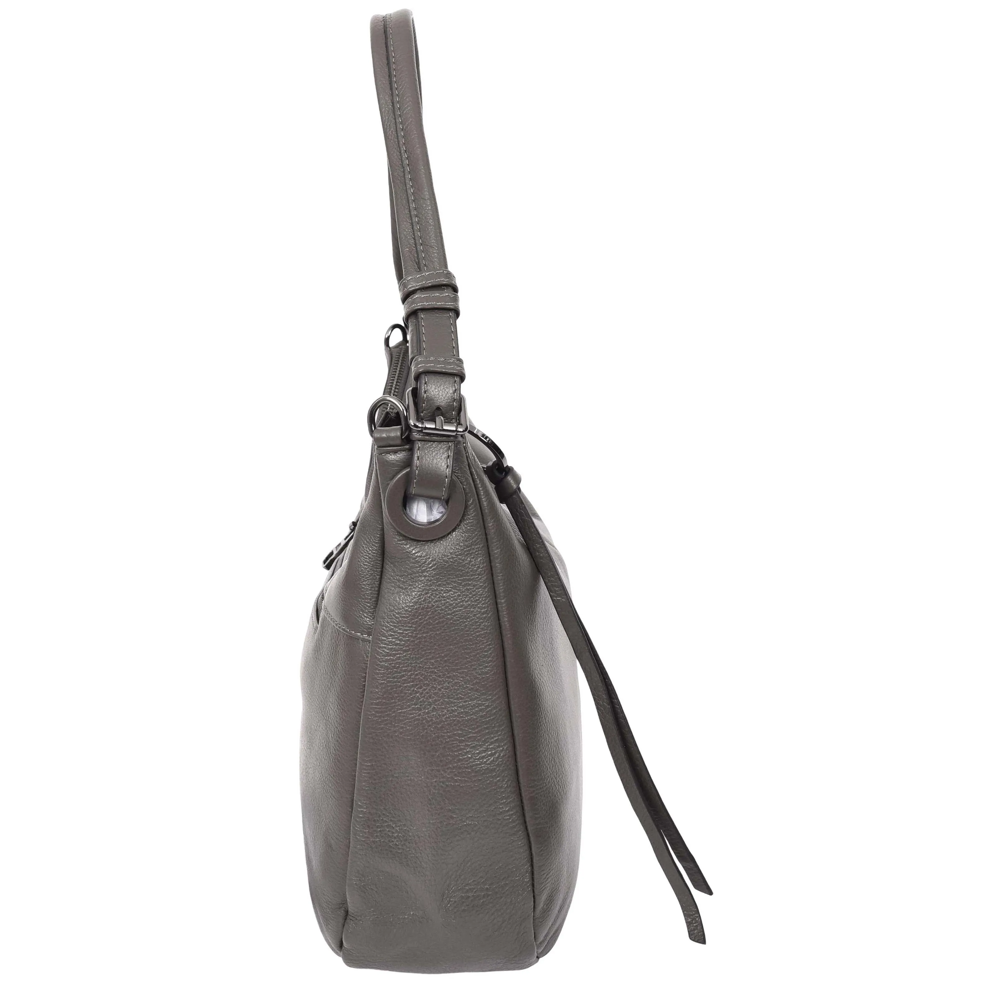 Womens Real Leather Hobo Style Handbag Diana Grey