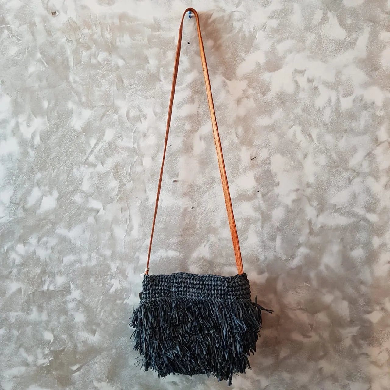 Woven Straw Shoulder Bag In Pink, Black Or Natural With Leather Strap